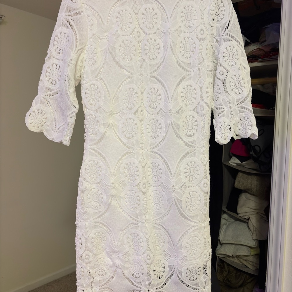 Elegant White Lace Dress